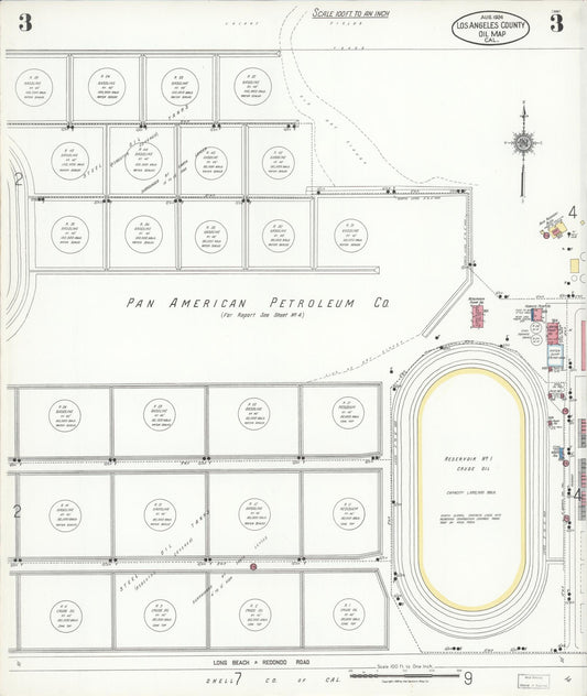 Sanborn Fire Insurance Map from Los Angeles Co., Los Angeles County, California (1924), Sheet #0003 - Historic Sanborn Fire Insurance Map Print, vintage old map wall art, antique decor, genealogy gift, California California map