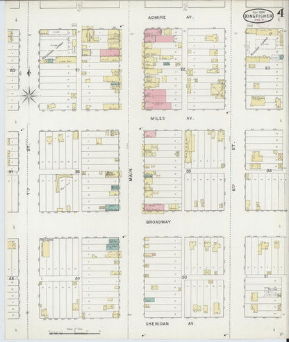 Sanborn Fire Insurance Map from Kingfisher, Kingfisher County, Oklahoma (1894), Sheet #0004 - Complete Map Set gallery image, historic Sanborn map, vintage wall art, Oklahoma Oklahoma