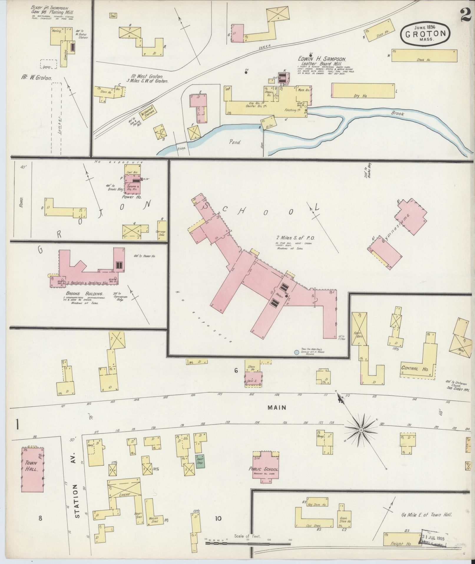 Sanborn Fire Insurance Map from Groton, Middlesex County, Massachusetts (1896), Sheet #0002 - Complete Map Set gallery image, historic Sanborn map, vintage wall art, Massachusetts Massachusetts