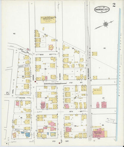 Sanborn Fire Insurance Map from Monongahela City, Washington County, Pennsylvania (1918), Sheet #0002 - Complete Map Set gallery image, historic Sanborn map, vintage wall art, Pennsylvania Pennsylvania