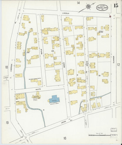 Sanborn Fire Insurance Map from Rockland, Knox County, Maine (1912), Sheet #0015 - Complete Map Set gallery image, historic Sanborn map, vintage wall art, Maine Maine
