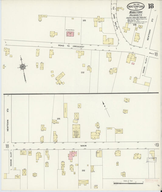 Sanborn Fire Insurance Map from Waterford, Saratoga County, New York (1914), Sheet #0018 - Historic Sanborn Fire Insurance Map Print, vintage old map wall art, antique decor, genealogy gift, New York New York map