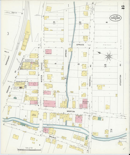 Sanborn Fire Insurance Map from Graham, Tazewell County, Virginia (1908), Sheet #0002 - Complete Map Set gallery image, historic Sanborn map, vintage wall art, Virginia Virginia