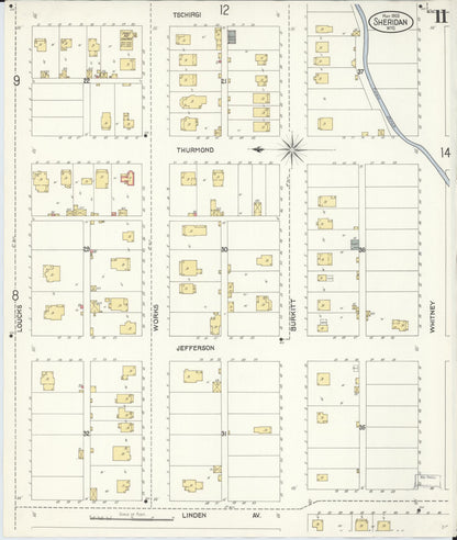 Sanborn Fire Insurance Map from Sheridan, Sheridan County, Wyoming (1903), Sheet #0011 - Complete Map Set gallery image, historic Sanborn map, vintage wall art, Wyoming Wyoming