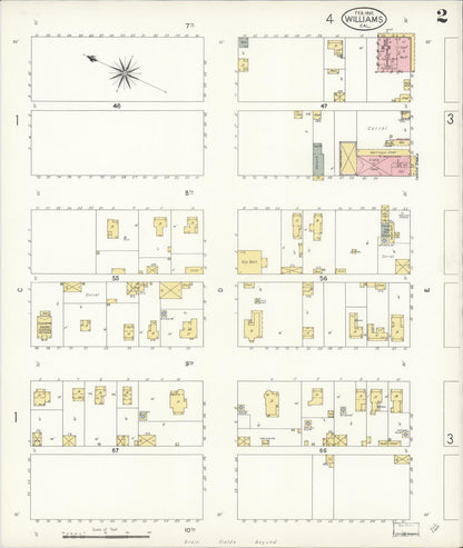 Sanborn Fire Insurance Map from Williams, Colusa County, California (1907), Sheet #0002 - Complete Map Set gallery image, historic Sanborn map, vintage wall art, California California