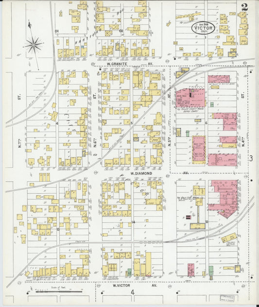 Sanborn Fire Insurance Map from Victor, Teller County, Colorado (1900), Sheet #0002 - Historic Sanborn Fire Insurance Map Print, vintage old map wall art, antique decor, genealogy gift, Colorado Colorado map