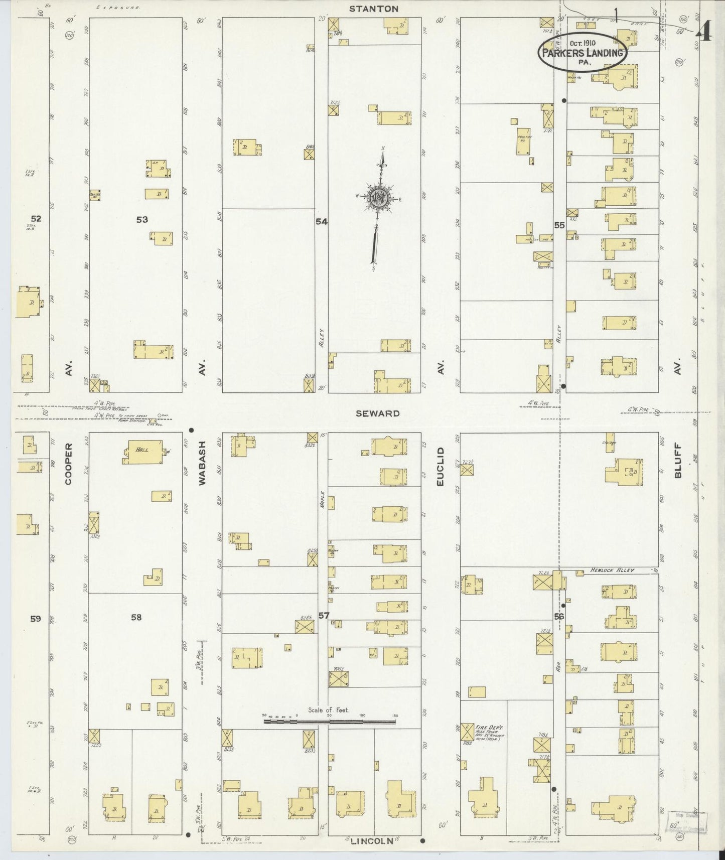 Sanborn Fire Insurance Map from Parkers Landing, Armstrong County, Pennsylvania (1910), Sheet #0004 - Complete Map Set gallery image, historic Sanborn map, vintage wall art, Pennsylvania Pennsylvania