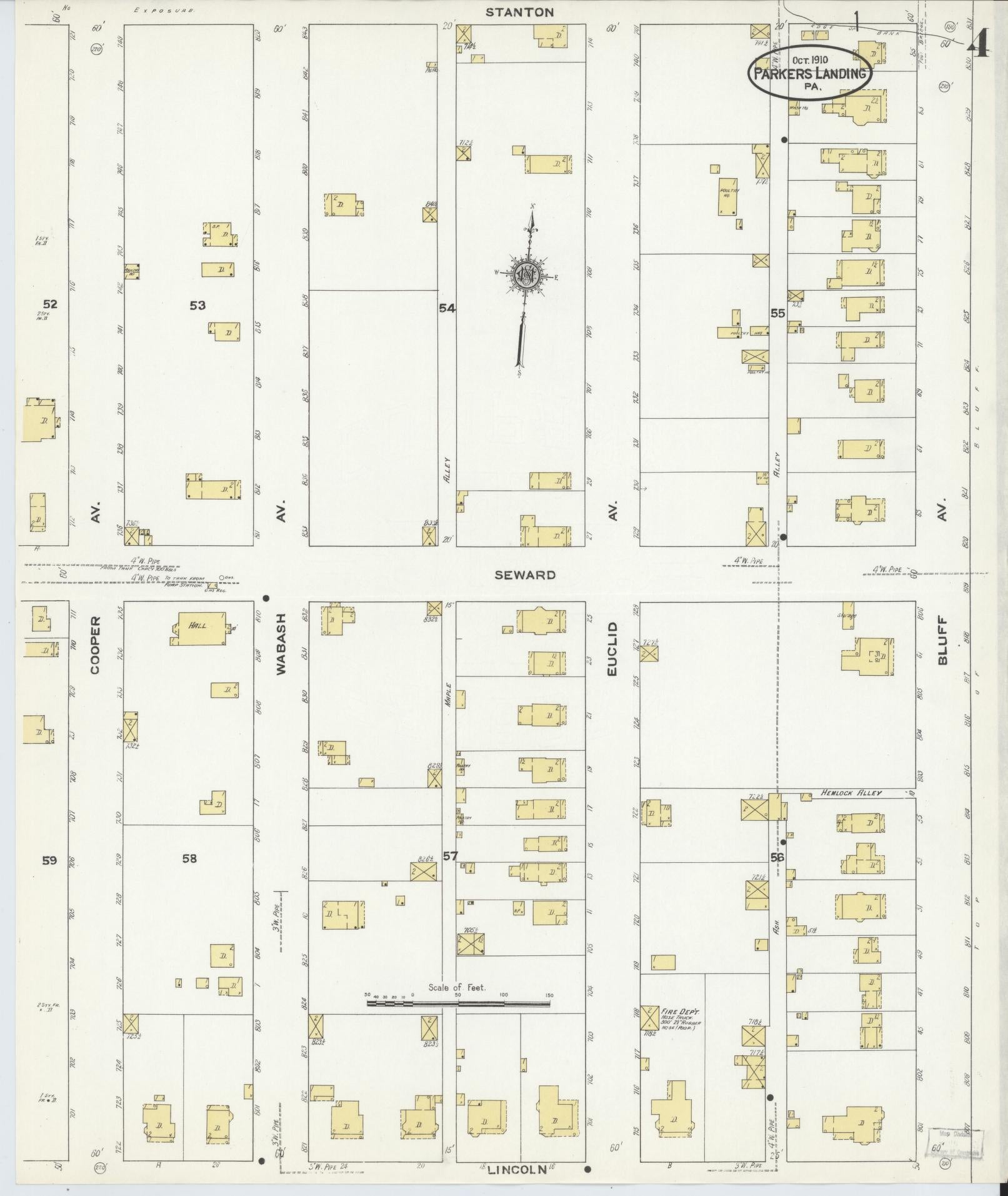 Sanborn Fire Insurance Map from Parkers Landing, Armstrong County, Pennsylvania (1910), Sheet #0004 - Complete Map Set gallery image, historic Sanborn map, vintage wall art, Pennsylvania Pennsylvania