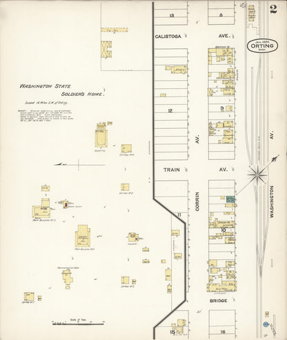 Sanborn Fire Insurance Map from Orting, Pierce County, Washington (1894), Sheet #0002 - Complete Map Set gallery image, historic Sanborn map, vintage wall art, Washington Washington