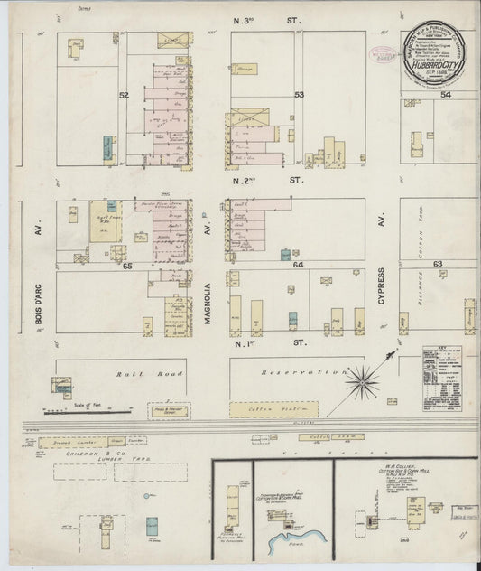 Sanborn Fire Insurance Map from Hubbard, Hill County, Texas (1888), Sheet #0001 - Historic Sanborn Fire Insurance Map Print, vintage old map wall art, antique decor, genealogy gift, Texas Texas map