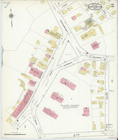 Sanborn Fire Insurance Map from East Hampton, Hampshire County, Massachusetts (1916), Sheet #0002 - Complete Map Set gallery image, historic Sanborn map, vintage wall art, Massachusetts Massachusetts