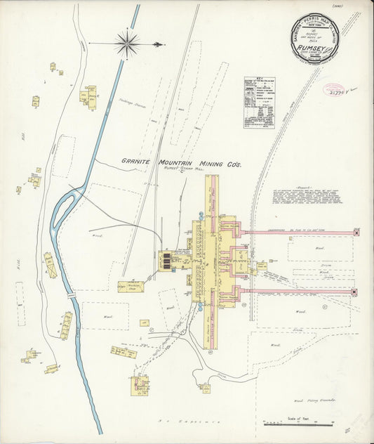 Sanborn Fire Insurance Map from Rumsey, Deer Lodge County, Montana (1890), Sheet #0001 - Historic Sanborn Fire Insurance Map Print, vintage old map wall art, antique decor, genealogy gift, Montana Montana map
