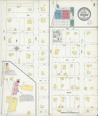 Sanborn Fire Insurance Map from Rosebud, Falls County, Texas (1903), Sheet #0001 - Historic Sanborn Fire Insurance Map Print, vintage old map wall art, antique decor, genealogy gift, Texas Texas map