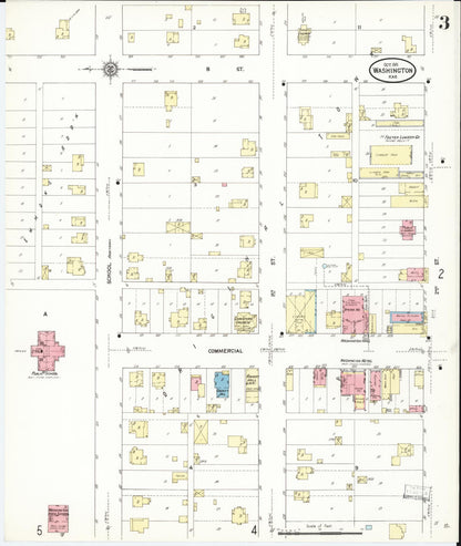 Sanborn Fire Insurance Map from Washington, Washington County, Kansas (1911), Sheet #0003 - Complete Map Set gallery image, historic Sanborn map, vintage wall art, Kansas Kansas