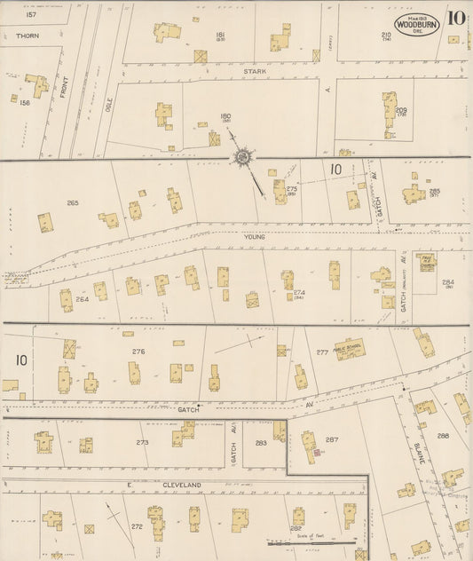 Sanborn Fire Insurance Map from Woodburn, Marion County, Oregon (1913), Sheet #0010 - Historic Sanborn Fire Insurance Map Print, vintage old map wall art, antique decor, genealogy gift, Oregon Oregon map