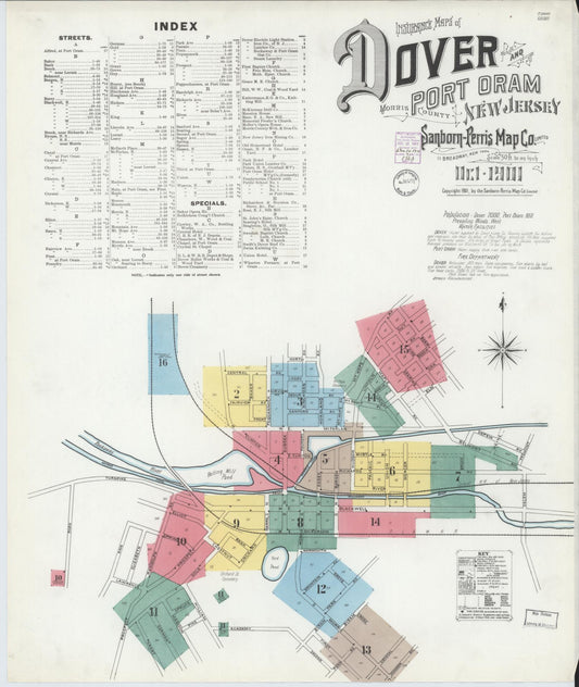 Sanborn Fire Insurance Map from Dover, Morris County, New Jersey. (1900) – Historic Sanborn Fire Insurance Map Print