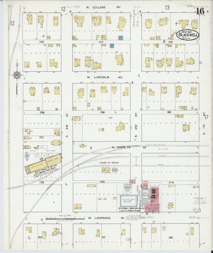 Sanborn Fire Insurance Map from Blackwell, Kay County, Oklahoma (1918), Sheet #0016 - Complete Map Set gallery image, historic Sanborn map, vintage wall art, Oklahoma Oklahoma