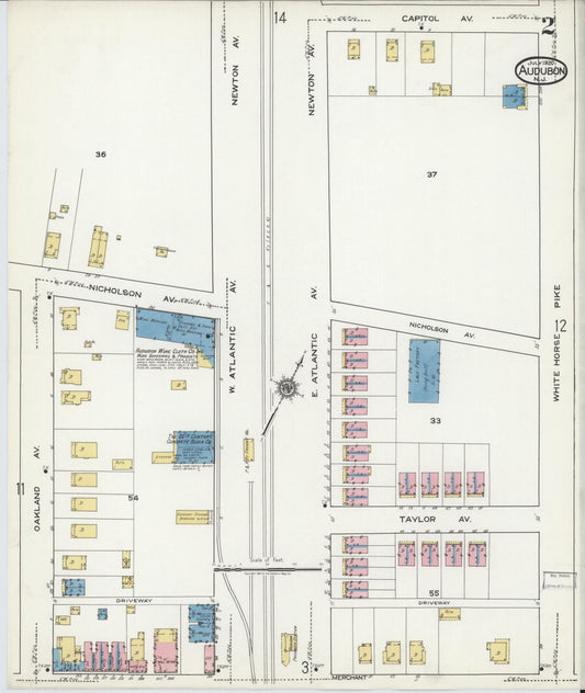 Sanborn Fire Insurance Map from Audubon, Camden County, New Jersey (1920), Sheet #0002 - Historic Sanborn Fire Insurance Map Print, vintage old map wall art, antique decor, genealogy gift, New Jersey New Jersey map