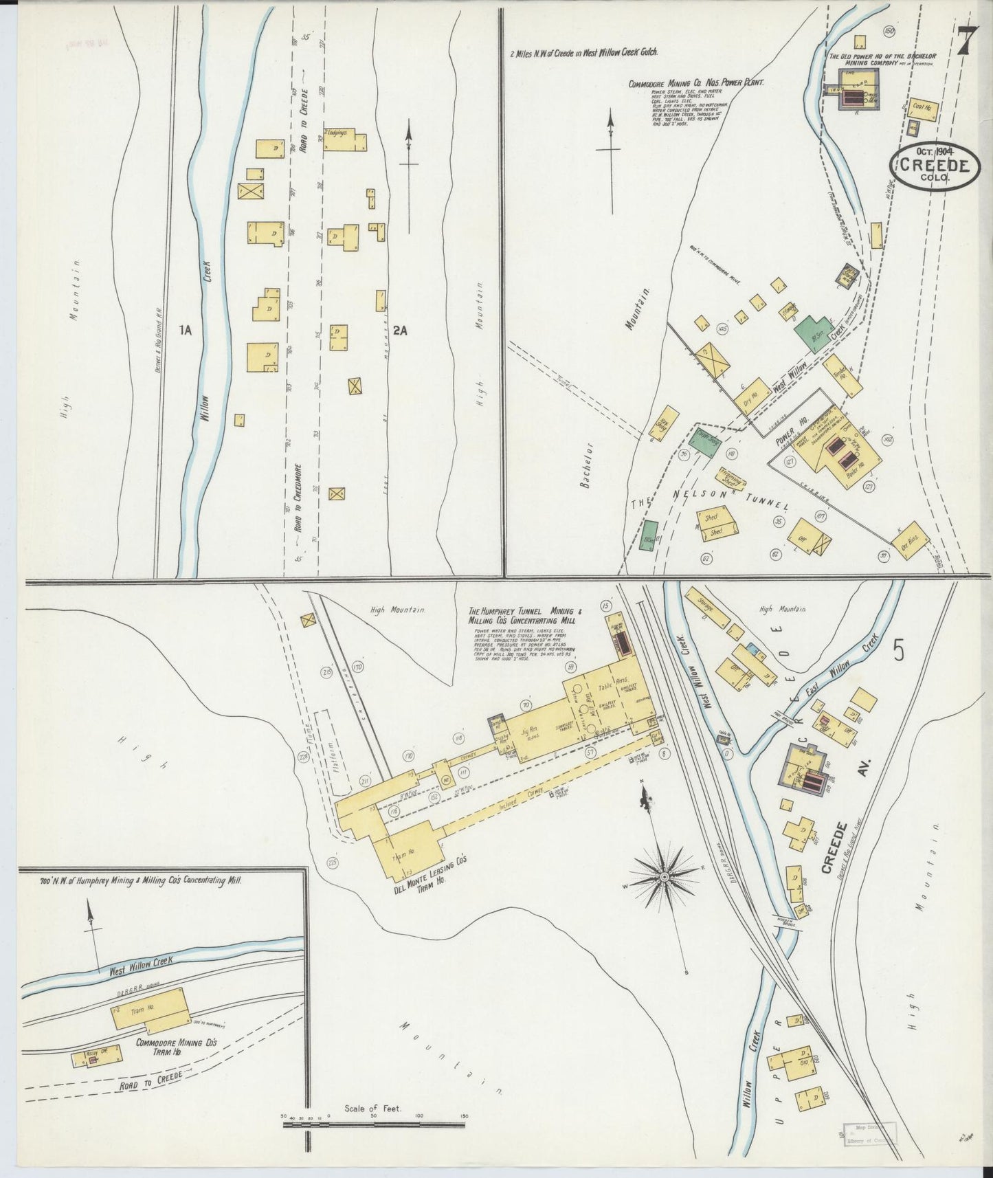 Sanborn Fire Insurance Map from Creede, Mineral County, Colorado (1904), Sheet #0007 - Historic Sanborn Fire Insurance Map Print, vintage old map wall art, antique decor, genealogy gift, Colorado Colorado map