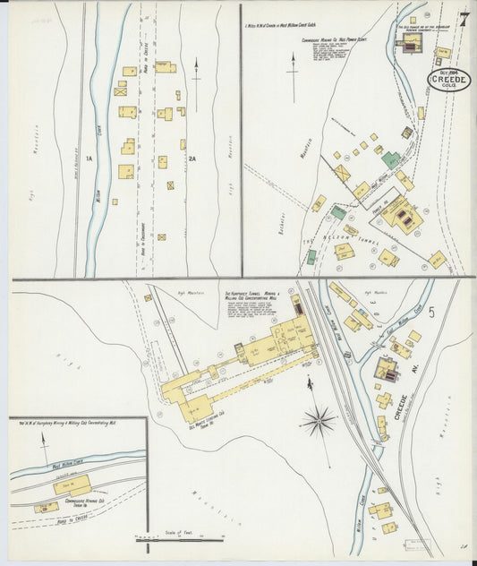 Sanborn Fire Insurance Map from Creede, Mineral County, Colorado (1904), Sheet #0007 - Historic Sanborn Fire Insurance Map Print, vintage old map wall art, antique decor, genealogy gift, Colorado Colorado map