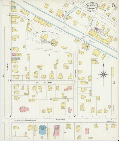 Sanborn Fire Insurance Map from Fairport, Monroe County, New York (1898), Sheet #0005 - Complete Map Set gallery image, historic Sanborn map, vintage wall art, New York New York