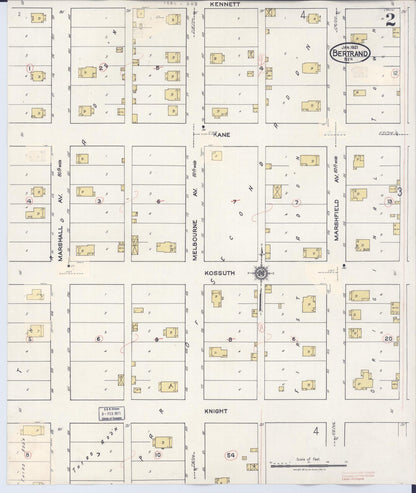 Sanborn Fire Insurance Map from Bertran, Phelps County, Nebraska (1936), Sheet #0002 - Complete Map Set gallery image, historic Sanborn map, vintage wall art, Nebraska Nebraska