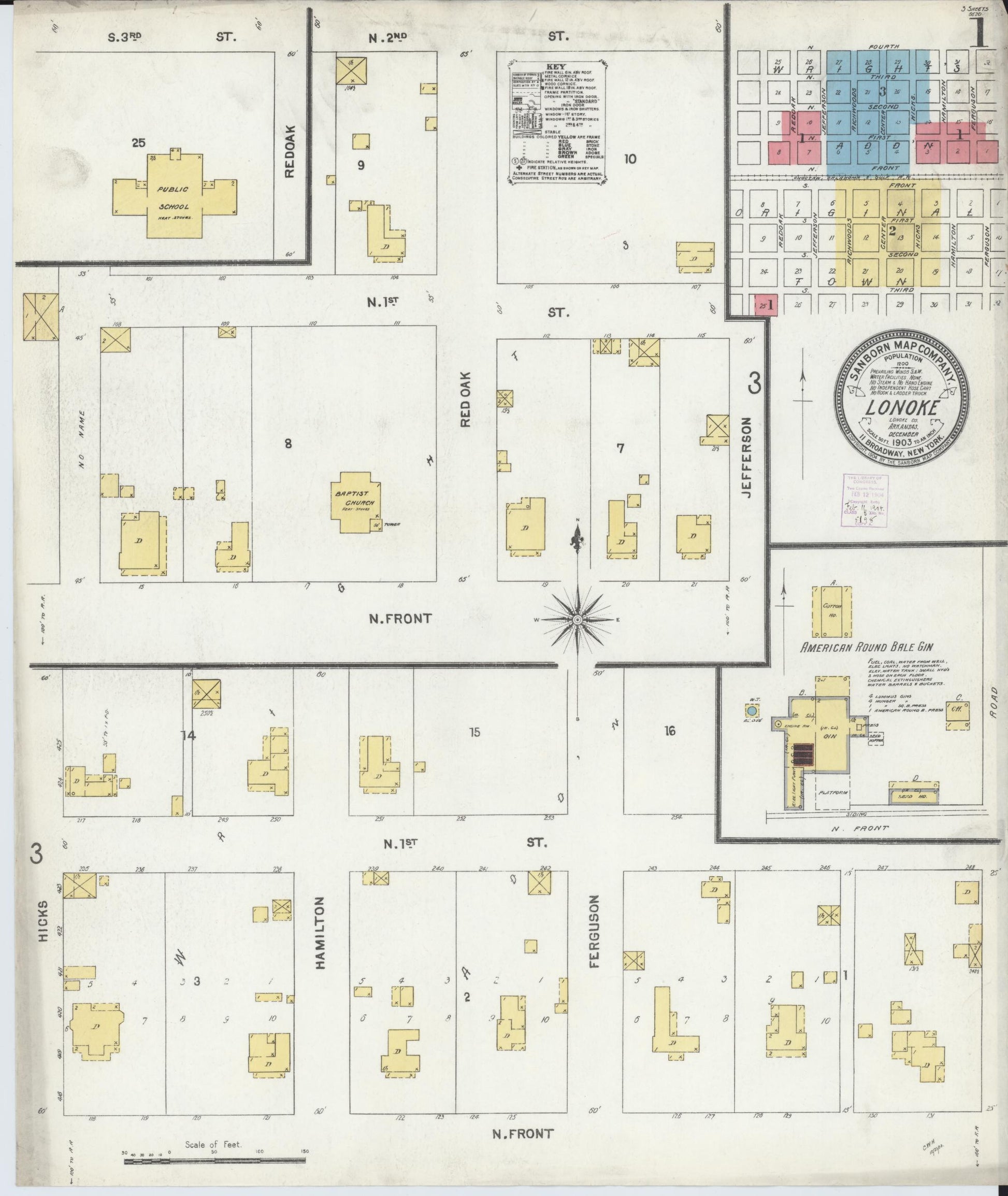 Sanborn Fire Insurance Map from Lonoke, Lonoke County, Arkansas. (1903) – Historic Sanborn Fire Insurance Map Print