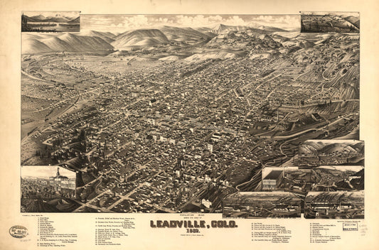 Bird's eye view of Leadville, Colo. 1882. (1882) – Historic Bird’s-Eye View Panorama Print