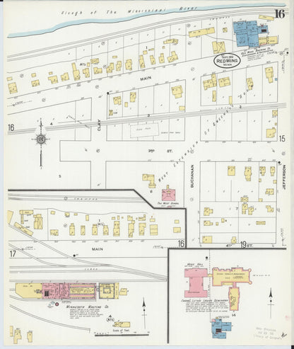 Sanborn Fire Insurance Map from Red Wing, Goodhue County, Minnesota (1910), Sheet #0016 - Complete Map Set gallery image, historic Sanborn map, vintage wall art, Minnesota Minnesota