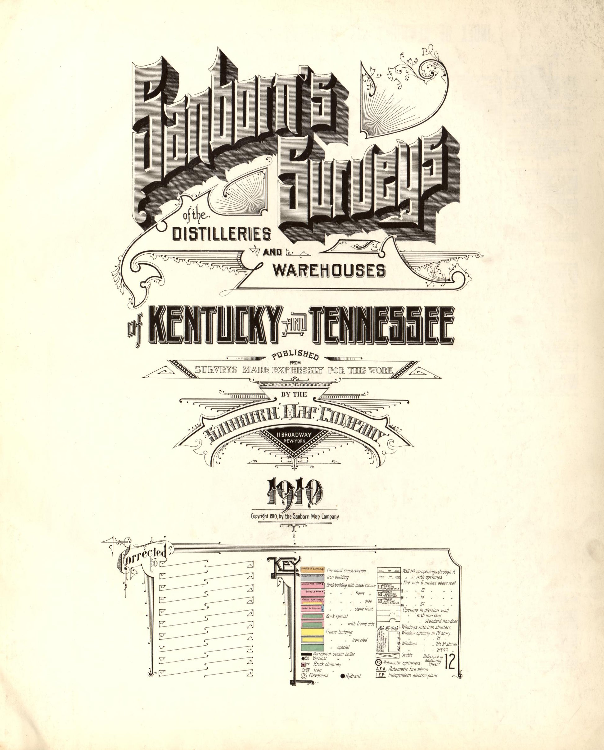 Sanborn Fire Insurance Map from , Multiple States - US (1910), Sheet #0001 - Historic Sanborn Fire Insurance Map Print, vintage old map wall art, antique decor, genealogy gift, Kentucky Kentucky map
