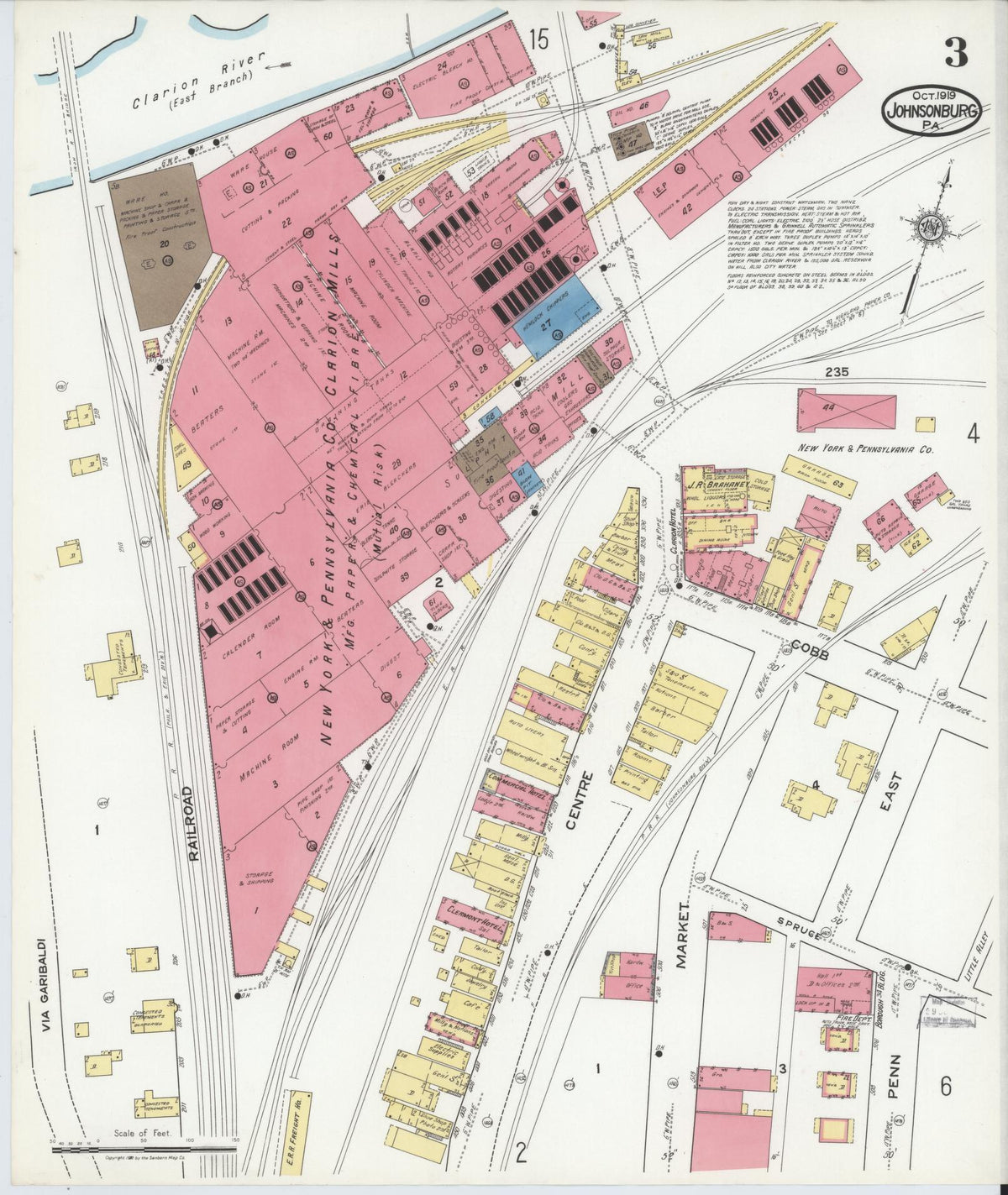 Sanborn Fire Insurance Map from Johnsonburg, Elk County, Pennsylvania (1919), Sheet #0003 - Complete Map Set gallery image, historic Sanborn map, vintage wall art, Pennsylvania Pennsylvania
