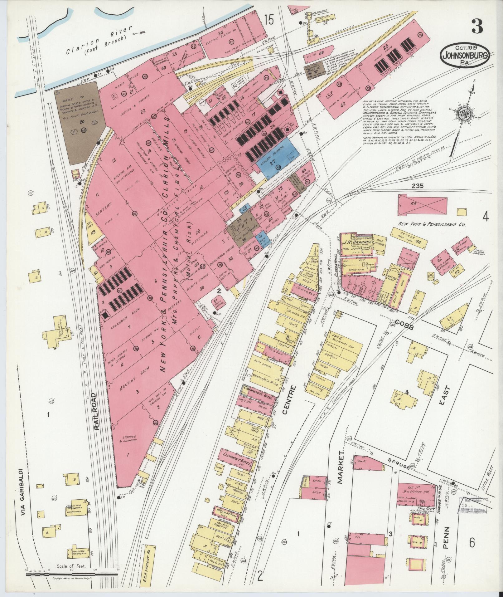 Sanborn Fire Insurance Map from Johnsonburg, Elk County, Pennsylvania (1919), Sheet #0003 - Complete Map Set gallery image, historic Sanborn map, vintage wall art, Pennsylvania Pennsylvania