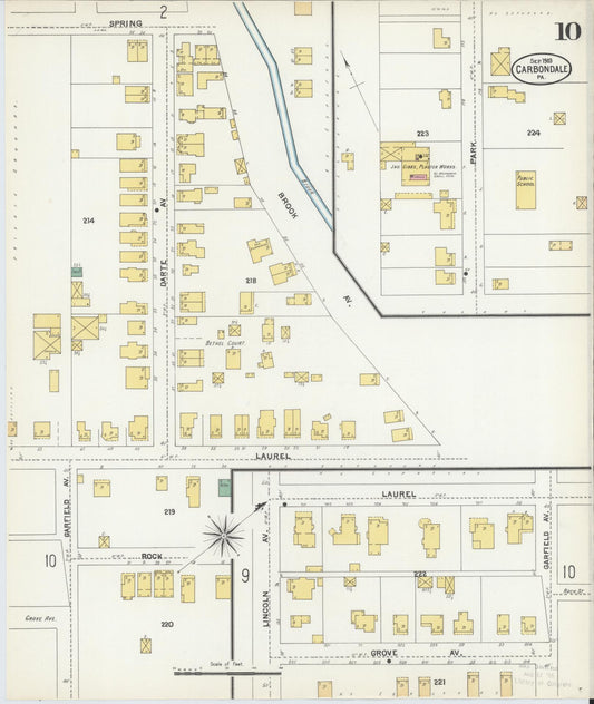 Sanborn Fire Insurance Map from Carbondale, Lackawanna County, Pennsylvania (1903), Sheet #0010 - Historic Sanborn Fire Insurance Map Print, vintage old map wall art, antique decor, genealogy gift, Pennsylvania Pennsylvania map