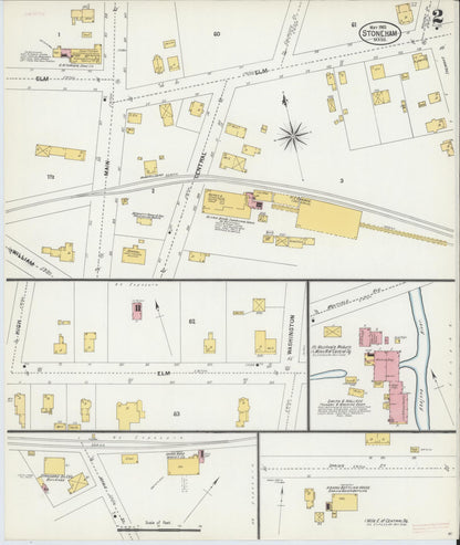 Sanborn Fire Insurance Map from Stoneham, Middlesex County, Massachusetts (1903), Sheet #0002 - Historic Sanborn Fire Insurance Map Print, vintage old map wall art, antique decor, genealogy gift, Massachusetts Massachusetts map