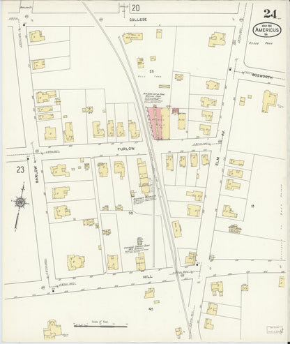 Sanborn Fire Insurance Map from Americus, Sumter County, Georgia (1912), Sheet #0024 - Complete Map Set gallery image, historic Sanborn map, vintage wall art, Georgia Georgia