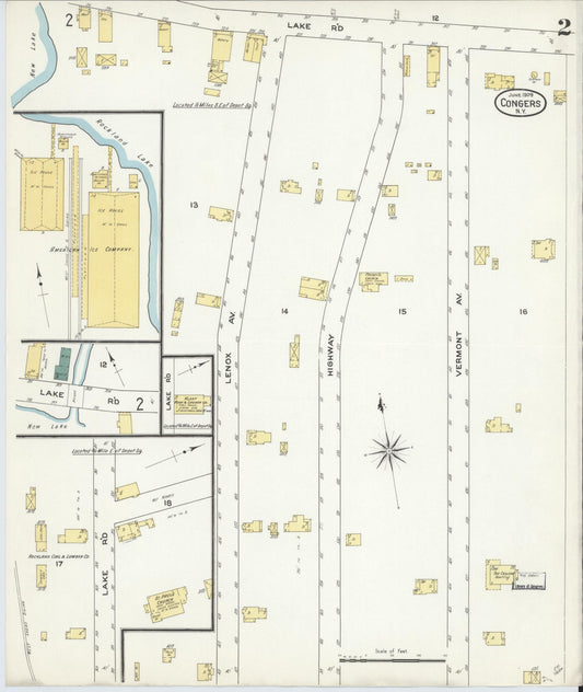 Sanborn Fire Insurance Map from Congers, Rockland County, New York (1909), Sheet #0002 - Historic Sanborn Fire Insurance Map Print, vintage old map wall art, antique decor, genealogy gift, New York New York map