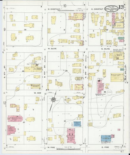 Sanborn Fire Insurance Map from Stillwater, Washington County, Minnesota (1910), Sheet #0013 - Complete Map Set gallery image, historic Sanborn map, vintage wall art, Minnesota Minnesota