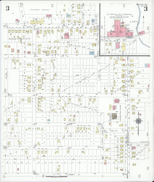 Sanborn Fire Insurance Map from Mogadore, Summit And Portage Counties, Ohio (1948), Sheet #0003 - Historic Sanborn Fire Insurance Map Print, vintage old map wall art, antique decor, genealogy gift, Ohio Ohio map