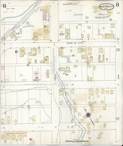 Sanborn Fire Insurance Map from Port Angeles, Clallam County, Washington (1949), Sheet #0008 - Complete Map Set gallery image, historic Sanborn map, vintage wall art, Washington Washington