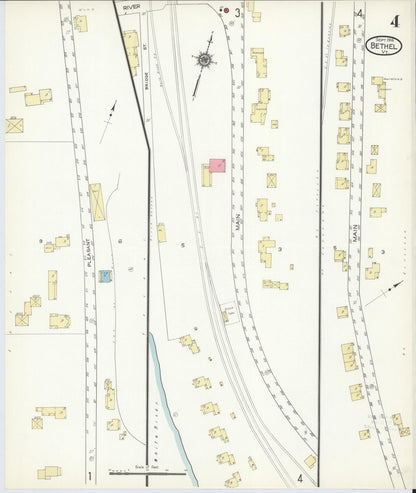 Sanborn Fire Insurance Map from Bethel, Windsor County, Vermont (1914), Sheet #0004 - Complete Map Set gallery image, historic Sanborn map, vintage wall art, Vermont Vermont