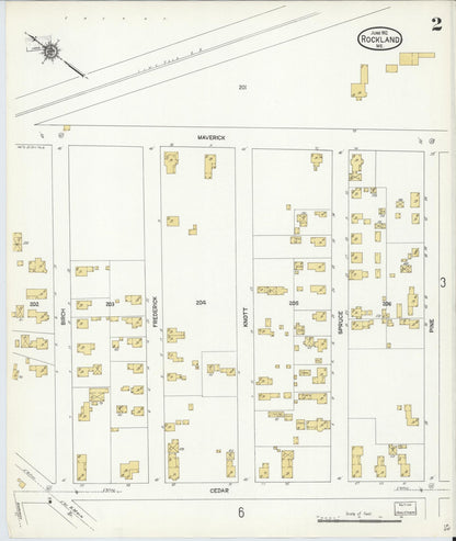 Sanborn Fire Insurance Map from Rockland, Knox County, Maine (1912), Sheet #0002 - Complete Map Set gallery image, historic Sanborn map, vintage wall art, Maine Maine