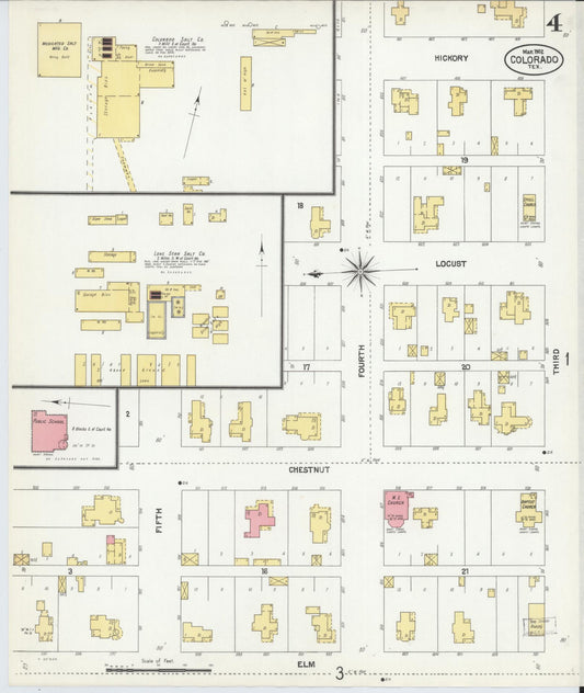 Sanborn Fire Insurance Map from Colorado, Mitchell County, Texas (1902), Sheet #0004 - Historic Sanborn Fire Insurance Map Print, vintage old map wall art, antique decor, genealogy gift, Colorado Colorado map