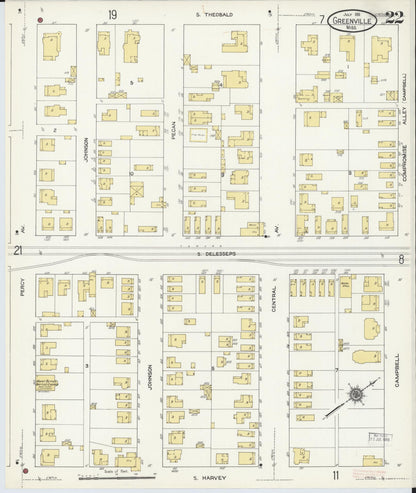 Sanborn Fire Insurance Map from Greenville, Washington County, Mississippi (1911), Sheet #0022 - Complete Map Set gallery image, historic Sanborn map, vintage wall art, Mississippi Mississippi