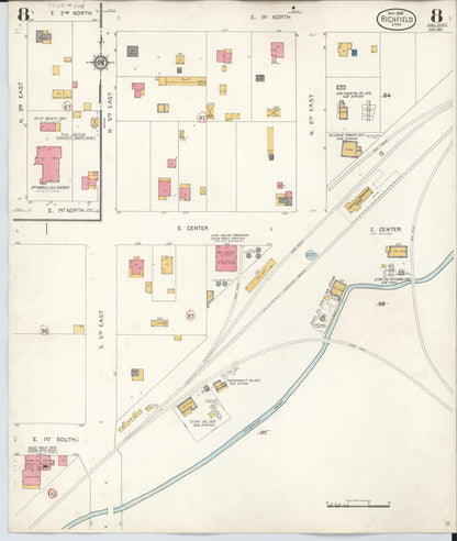 Sanborn Fire Insurance Map from Richfield, Sevier County, Utah (1930), Sheet #0008 - Complete Map Set gallery image, historic Sanborn map, vintage wall art, Utah Utah