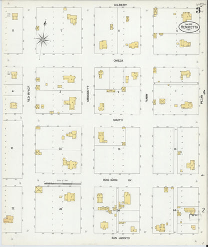 Sanborn Fire Insurance Map from Henrietta, Clay County, Texas (1902), Sheet #0003 - Complete Map Set gallery image, historic Sanborn map, vintage wall art, Texas Texas