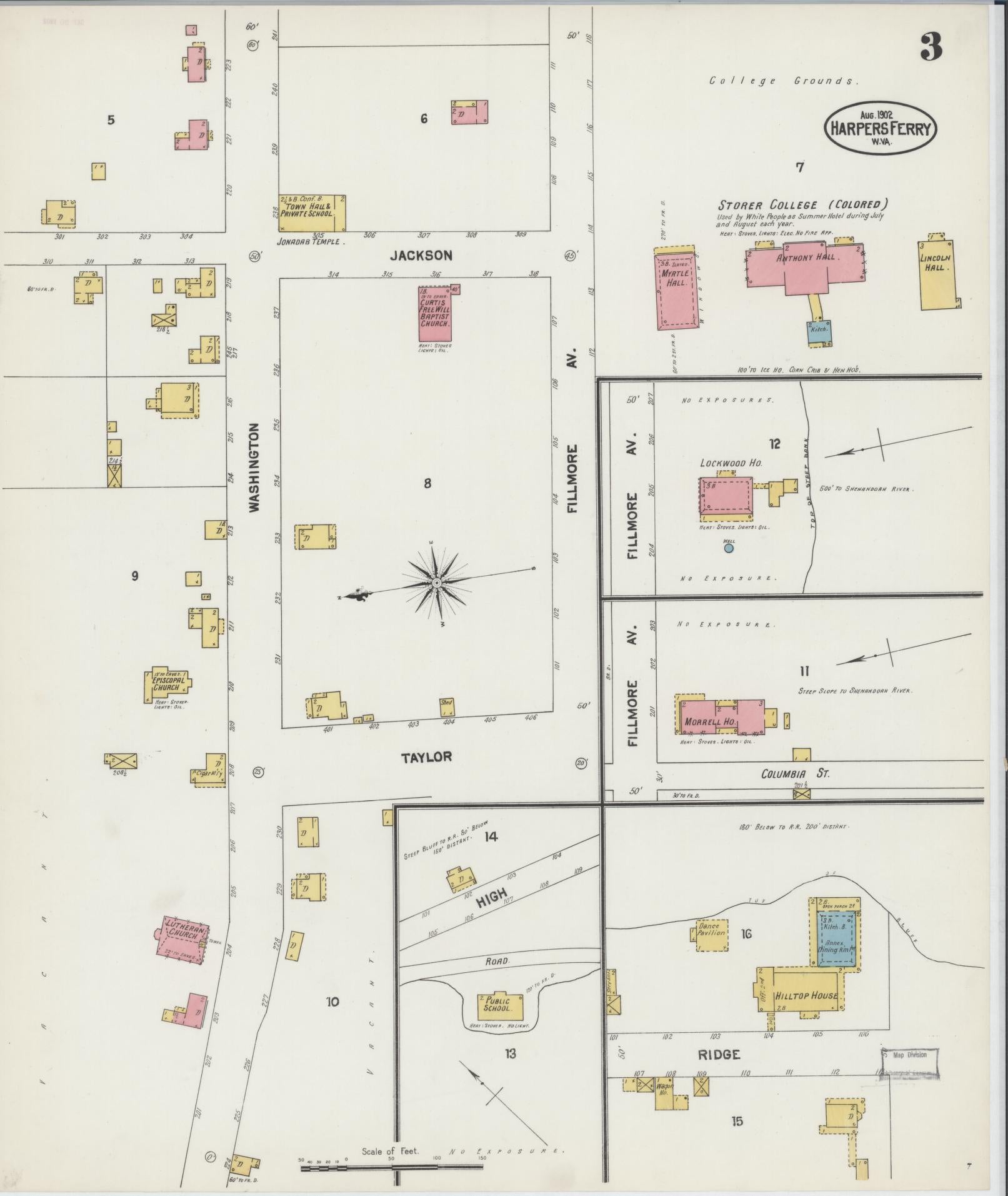 Sanborn Fire Insurance Map from Harpers Ferry, Jefferson County, West Virginia (1902), Sheet #0003 - Complete Map Set gallery image, historic Sanborn map, vintage wall art, West Virginia West Virginia