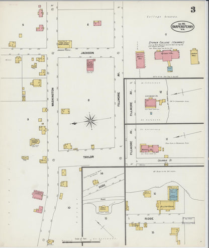 Sanborn Fire Insurance Map from Harpers Ferry, Jefferson County, West Virginia (1902), Sheet #0003 - Complete Map Set gallery image, historic Sanborn map, vintage wall art, West Virginia West Virginia