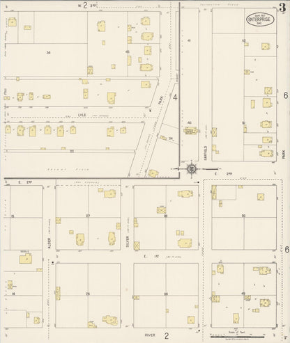 Sanborn Fire Insurance Map from Enterprise, Wallowa County, Oregon (1917), Sheet #0003 - Complete Map Set gallery image, historic Sanborn map, vintage wall art, Oregon Oregon
