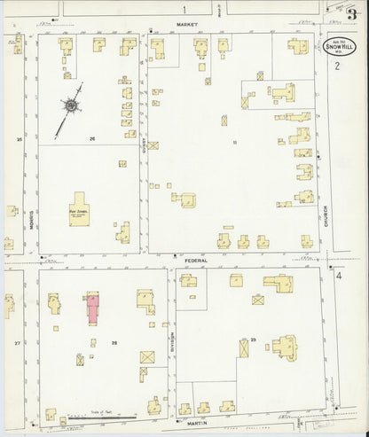 Sanborn Fire Insurance Map from Snow Hill, Worcester County, Maryland (1911), Sheet #0003 - Complete Map Set gallery image, historic Sanborn map, vintage wall art, Maryland Maryland