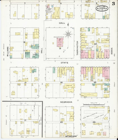 Sanborn Fire Insurance Map from Algona, Kossuth County, Iowa (1892), Sheet #0003 - Historic Sanborn Fire Insurance Map Print